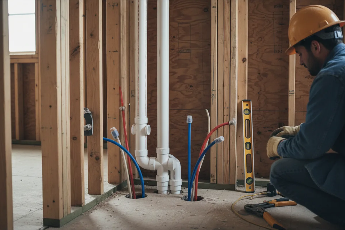 Drain and supply rough-in during Toilet Repair and Installation in Petaluma